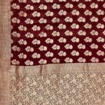 Maroon Handwoven Khaddi Georgette Banarasi Silk Saree