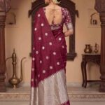 Maroon Munga Silk Banarasi Saree