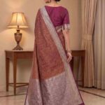 Maroon Munga Silk Banarasi Saree