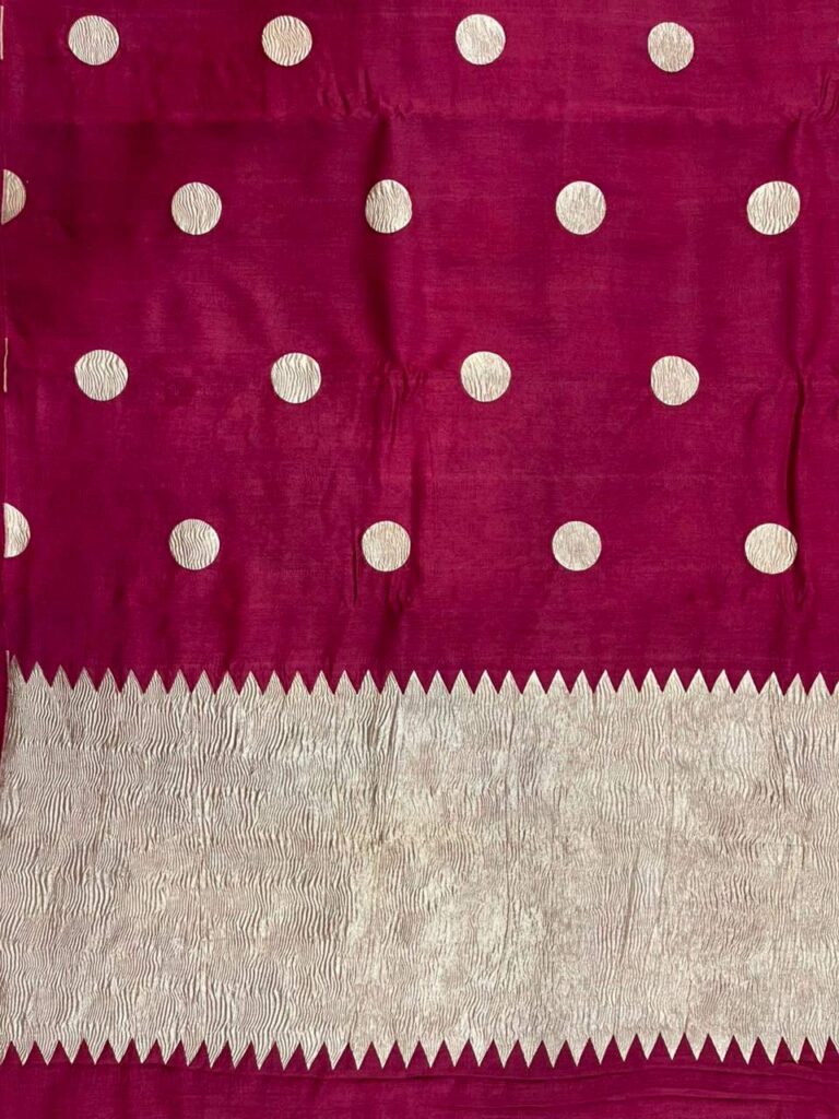 Maroon Munga Silk Banarasi Saree