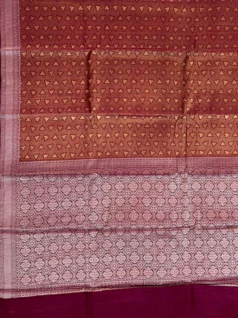 Maroon Munga Silk Banarasi Saree