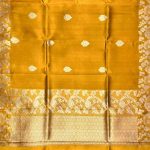 Mustard Handwoven Raw Mango Silk Banarasi Saree