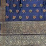 Navy Blue Munga Silk Banarasi Saree
