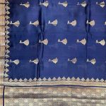 NavyBlue Viscose Silk Pure Banarasi Saree With Beautiful Floral & Minakari Work