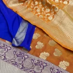 Orange Kataan Semi Silk Unstiched Banarasi Lehenga