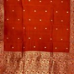 Orange Handwoven Mango Silk Banarasi Saree