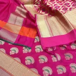 Rani Pink Kataan Silk Banarasi Dupatta