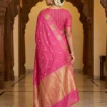 Pink Handwoven Mango Silk Banarasi Saree