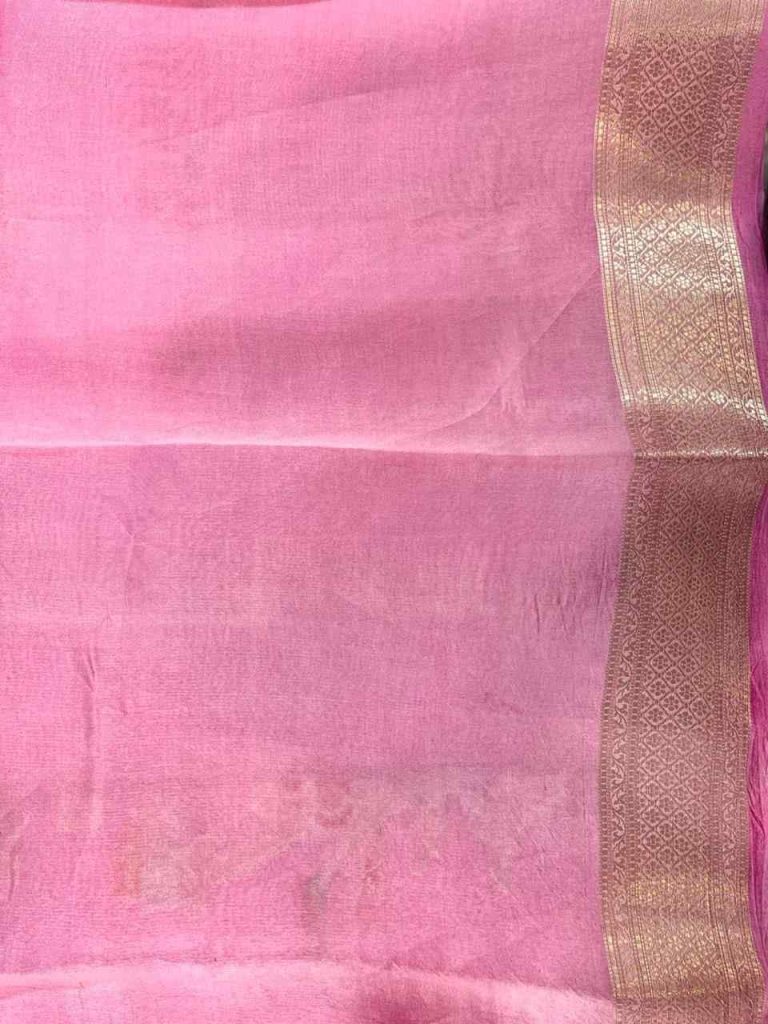 Pink Viscose Silk Pure Banarasi Saree