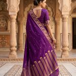 Purple Handwoven Mango Silk Banarasi Saree