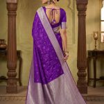 Purple Mashru Silk Banarasi Saree