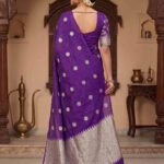 Purple Munga Silk Banarasi Saree