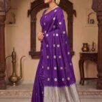 Purple Munga Silk Banarasi Saree