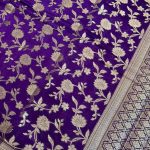 Purple Viscose Silk Pure Banarasi Saree With Beautiful Floral Zari Jaal Work