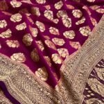 Rani Pink Khaddi Georgette Banarasi Silk Saree