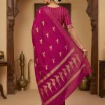 Magenta Handwoven Raw Mango Silk Banarasi Saree