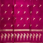 Magenta Handwoven Raw Mango Silk Banarasi Saree