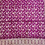 Wine Semi Silk Banarasi Dress Material