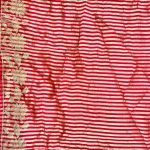 Red Chiniya Silk Pure Banarasi Saree With Beautiful Booti & Floral Zari Border Work