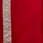 Red Khaddi Georgette Banarasi Silk Saree