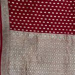 Red Khaddi Georgette Banarasi Silk Saree