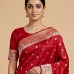 Red Mashru Silk Banarasi Saree