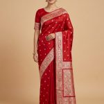 Red Mashru Silk Banarasi Saree