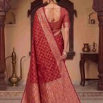 Red Munga Silk Banarasi Saree