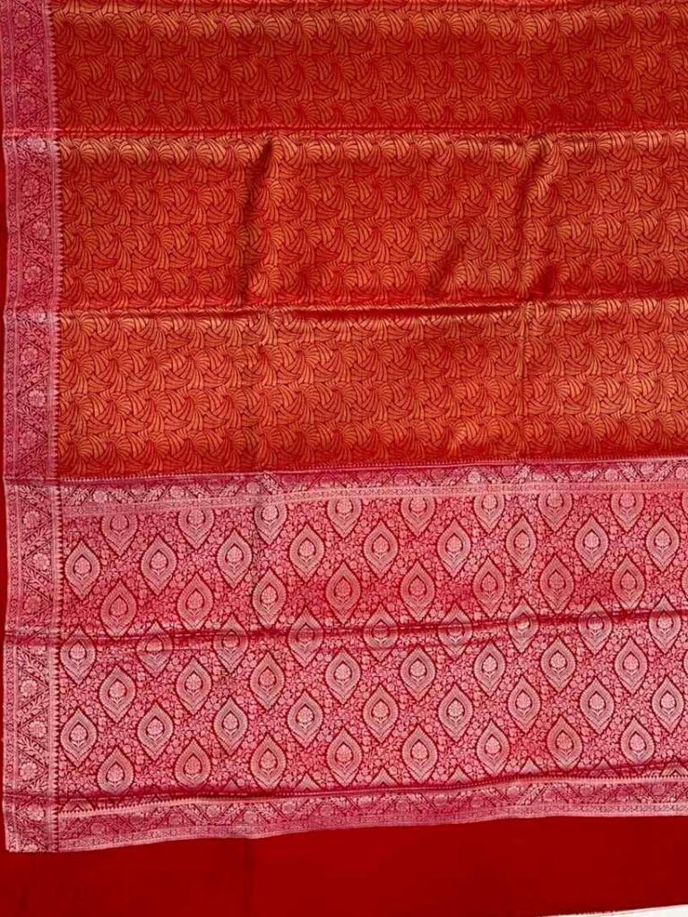Red Munga Silk Banarasi Saree
