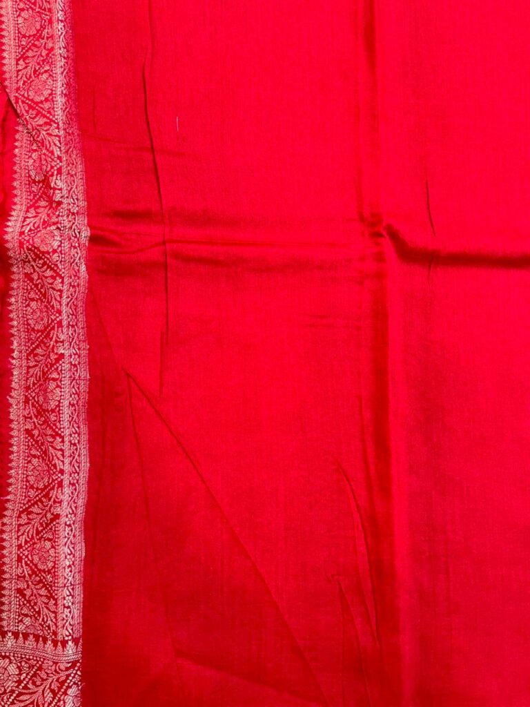 Red Munga Silk Banarasi Saree