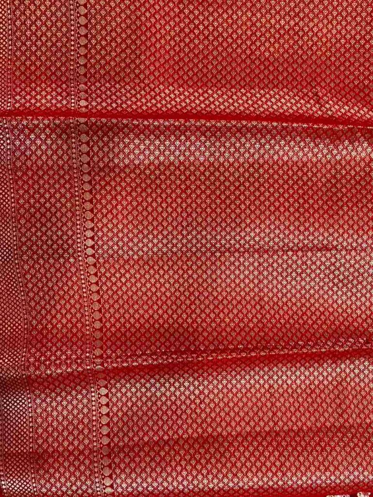 Red Munga Silk Banarasi Saree