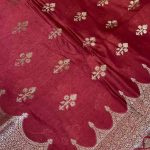Red Viscose Silk Pure Banarasi Saree With Beautiful Floral  Zari & Red Minakari Work