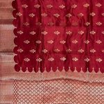 Red Viscose Silk Pure Banarasi Saree With Beautiful Floral  Zari & Red Minakari Work