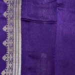 Purple Viscose Silk Pure Banarasi Saree With Beautiful Floral Zari & White Minakari Work