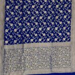 Royal Blue Handwoven Khaddi Georgette Banarasi Silk Saree