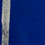 Royal Blue Handwoven Khaddi Georgette Banarasi Silk Saree