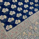 Royal Blue Handwoven Khaddi Georgette Banarasi Silk Saree