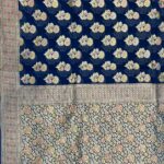 Royal Blue Handwoven Khaddi Georgette Banarasi Silk Saree