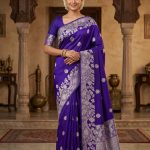Royal Blue Handwoven Raw Mango Silk Banarasi Saree