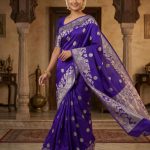 Royal Blue Handwoven Raw Mango Silk Banarasi Saree