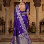 Royal Blue Handwoven Raw Mango Silk Banarasi Saree