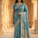 Sea Green Viscose Silk Pure Banarasi Saree With Beautiful Floral & Minakari Work