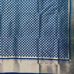 Teal Blue Semi Kataan Silk Banarasi Dupatta With Beautiful Booti Zari Work