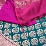 Rani Pink Semi Silk Unstiched Banarasi Lehenga
