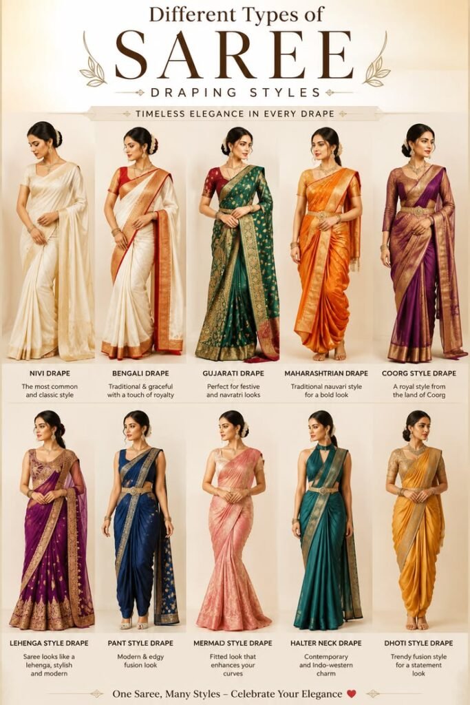 12 Saree Draping Styles That Suit a Heavy Banarasi Silk