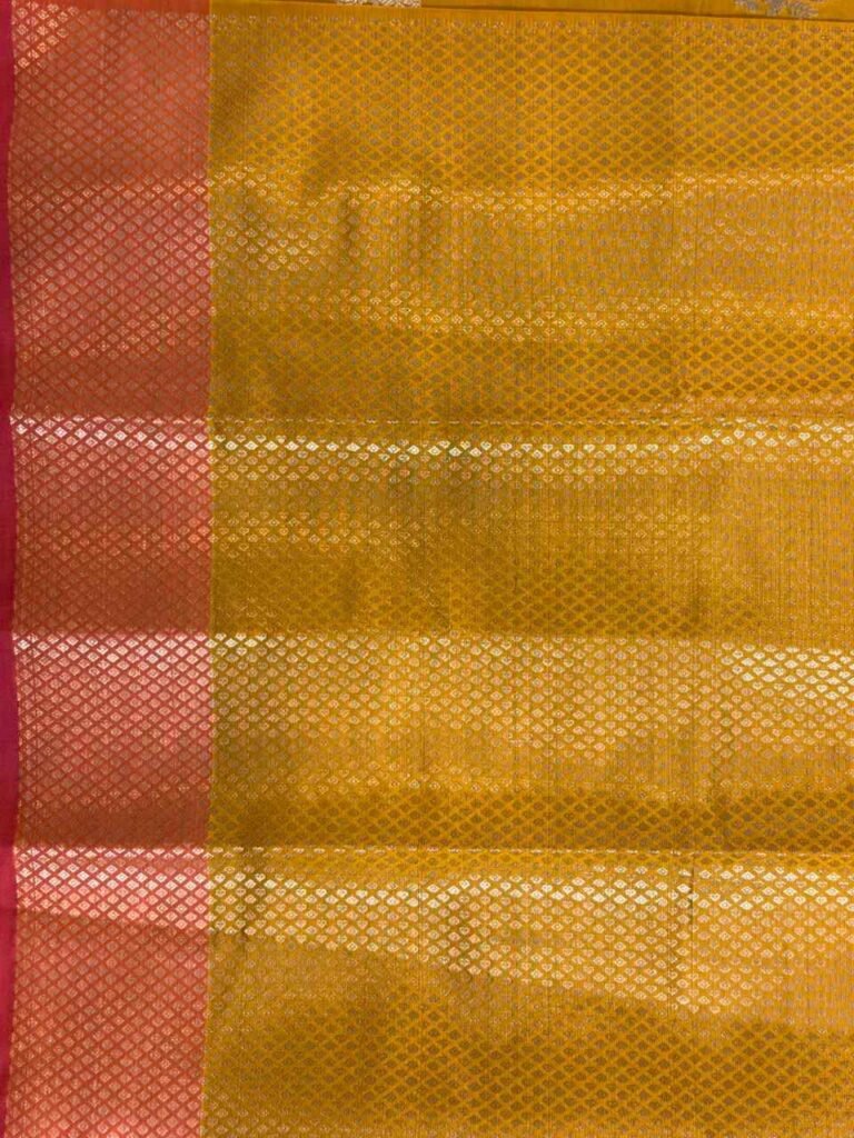 Mustard Semi Silk Banarasi Saree