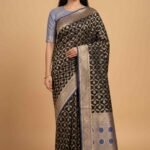 Black Cotton Silk Banarasi Saree