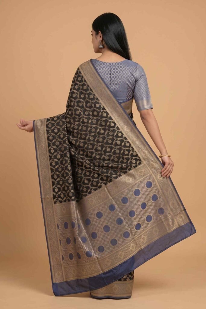 Black Cotton Silk Banarasi Saree