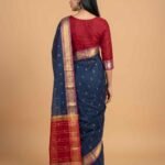 Blue Cotton Silk Banarasi Saree