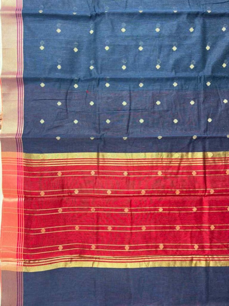 Blue Cotton Silk Banarasi Saree